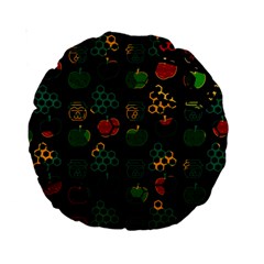 Apples Honey Honeycombs Pattern Standard 15  Premium Round Cushions