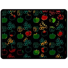 Apples Honey Honeycombs Pattern Double Sided Fleece Blanket (Large) 