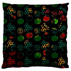 Apples Honey Honeycombs Pattern Standard Flano Cushion Case (One Side)