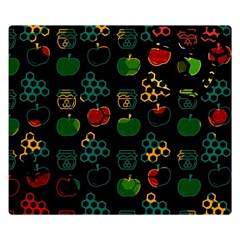 Apples Honey Honeycombs Pattern Double Sided Flano Blanket (Small) 