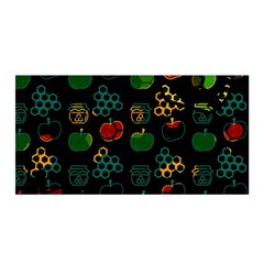 Apples Honey Honeycombs Pattern Satin Wrap