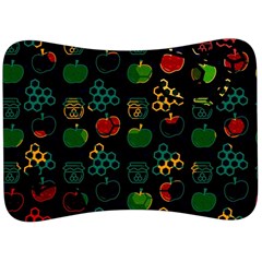 Apples Honey Honeycombs Pattern Velour Seat Head Rest Cushion