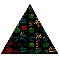 Apples Honey Honeycombs Pattern Wooden Puzzle Triangle by Amaryn4rt