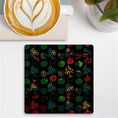 Apples Honey Honeycombs Pattern Uv Print Square Tile Coaster 