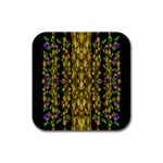 Fanciful Fantasy Flower Forest Rubber Coaster (Square) Front