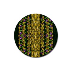 Fanciful Fantasy Flower Forest Magnet 3  (round) by pepitasart