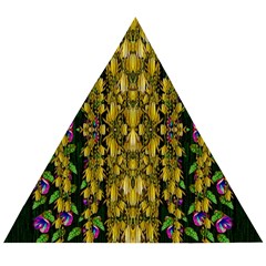 Fanciful Fantasy Flower Forest Wooden Puzzle Triangle by pepitasart