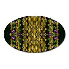 Fanciful Fantasy Flower Forest Oval Magnet by pepitasart