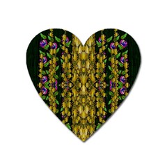 Fanciful Fantasy Flower Forest Heart Magnet by pepitasart