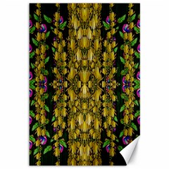 Fanciful Fantasy Flower Forest Canvas 12  X 18  by pepitasart