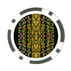 Fanciful Fantasy Flower Forest Poker Chip Card Guard by pepitasart