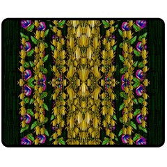 Fanciful Fantasy Flower Forest Double Sided Fleece Blanket (medium)  by pepitasart