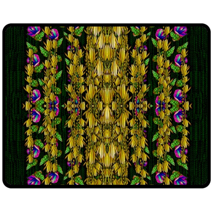 Fanciful Fantasy Flower Forest Double Sided Fleece Blanket (Medium) 