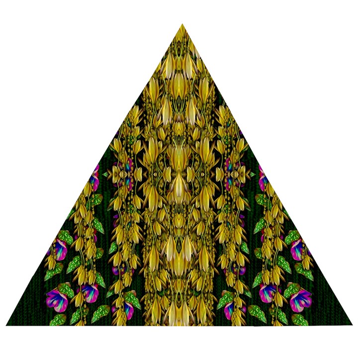 Fanciful Fantasy Flower Forest Wooden Puzzle Triangle