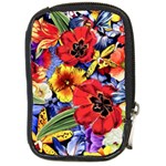 Flower Pattern Compact Camera Leather Case Front