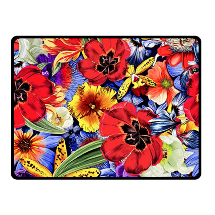 Flower Pattern Double Sided Fleece Blanket (Small) 