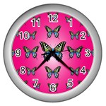 Butterfly Wall Clock (Silver) Front