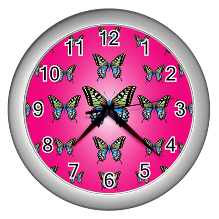 Butterfly Wall Clock (Silver)