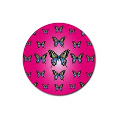 Butterfly Rubber Coaster (round) by Dutashop