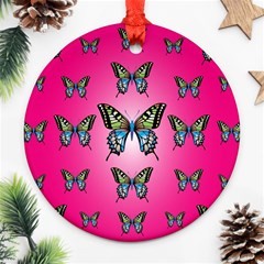 Butterfly Round Ornament (two Sides) by Dutashop