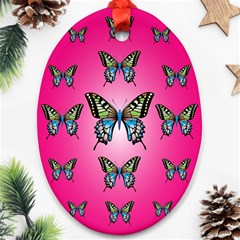 Butterfly Oval Ornament (two Sides) by Dutashop