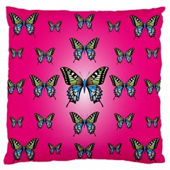 Butterfly Large Flano Cushion Case (one Side) by Dutashop