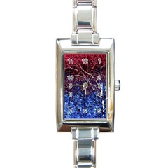 Autumn Fractal Forest Background Rectangle Italian Charm Watch by Amaryn4rt