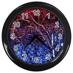 Autumn Fractal Forest Background Wall Clock (black) by Amaryn4rt