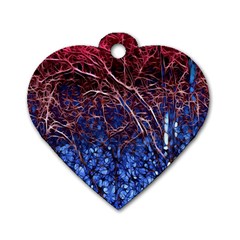 Autumn Fractal Forest Background Dog Tag Heart (two Sides) by Amaryn4rt