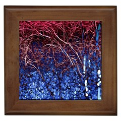 Autumn Fractal Forest Background Framed Tile by Amaryn4rt