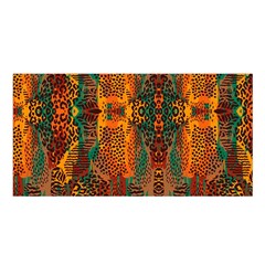 Red Abbey Abstract Animal Print Satin Shawl