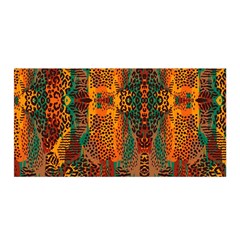 Red Abbey Abstract Animal Print Satin Wrap