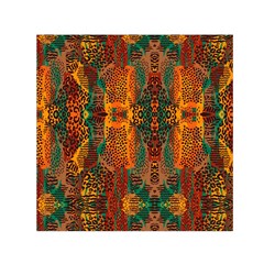 Red Abbey Abstract Animal Print Small Satin Scarf (Square)