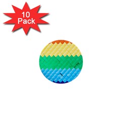 Mandalas-1084082 Textured-rainbow 1  Mini Buttons (10 Pack)  by jellybeansanddinosaurs