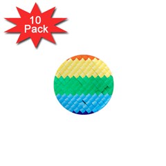 Mandalas-1084082 Textured-rainbow 1  Mini Magnet (10 Pack)  by jellybeansanddinosaurs