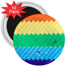 Mandalas-1084082 Textured-rainbow 3  Magnets (10 Pack)  by jellybeansanddinosaurs