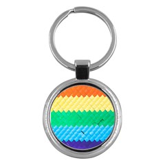 Mandalas-1084082 Textured-rainbow Key Chain (round) by jellybeansanddinosaurs