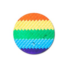 Mandalas-1084082 Textured-rainbow Magnet 3  (round) by jellybeansanddinosaurs