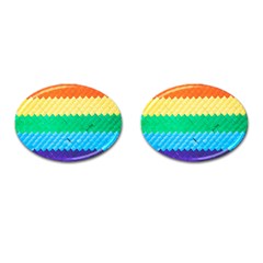 Mandalas-1084082 Textured-rainbow Cufflinks (oval) by jellybeansanddinosaurs