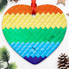 Mandalas-1084082 Textured-rainbow Heart Ornament (two Sides)