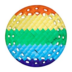 Mandalas-1084082 Textured-rainbow Round Filigree Ornament (two Sides)