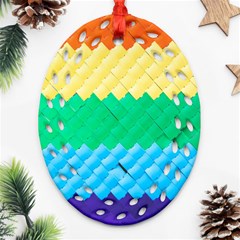 Mandalas-1084082 Textured-rainbow Ornament (oval Filigree)