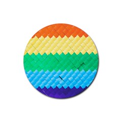 Mandalas-1084082 Textured-rainbow Rubber Coaster (round) by jellybeansanddinosaurs