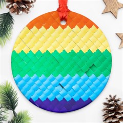 Mandalas-1084082 Textured-rainbow Round Ornament (two Sides)