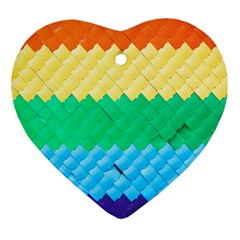 Mandalas-1084082 Textured-rainbow Heart Ornament (two Sides) by jellybeansanddinosaurs