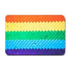 Mandalas-1084082 Textured-rainbow Small Doormat  by jellybeansanddinosaurs