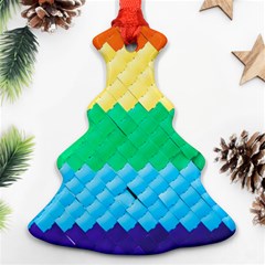 Mandalas-1084082 Textured-rainbow Ornament (christmas Tree)  by jellybeansanddinosaurs