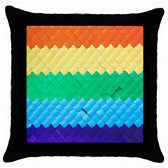 Mandalas-1084082 Textured-rainbow Throw Pillow Case (black) by jellybeansanddinosaurs