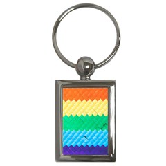 Mandalas-1084082 Textured-rainbow Key Chain (rectangle) by jellybeansanddinosaurs