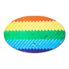 Mandalas-1084082 Textured-rainbow Oval Magnet by jellybeansanddinosaurs